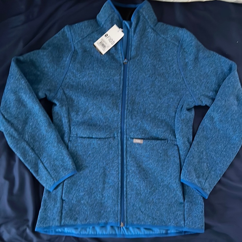 Figs On-shift jacket limited run color Capri Blue